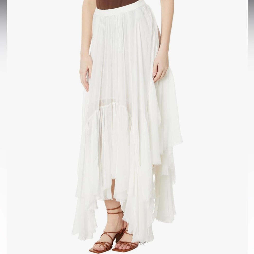 FREE PEOPLE Flowy White Maxi Skirt